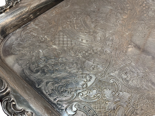 Silver Plated Tray with Handles Ascot Sheffield Design