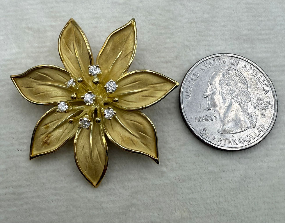 Thumbnail: 18 Karat Yellow Gold .57ctw Diamond Earrings And Pin Set