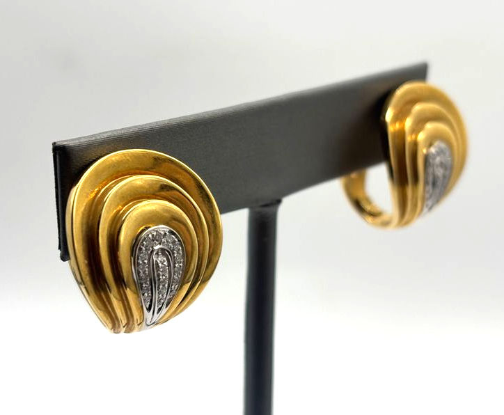 Thumbnail: 18KYG Roberto Coin .30CTW Diamond Earrings