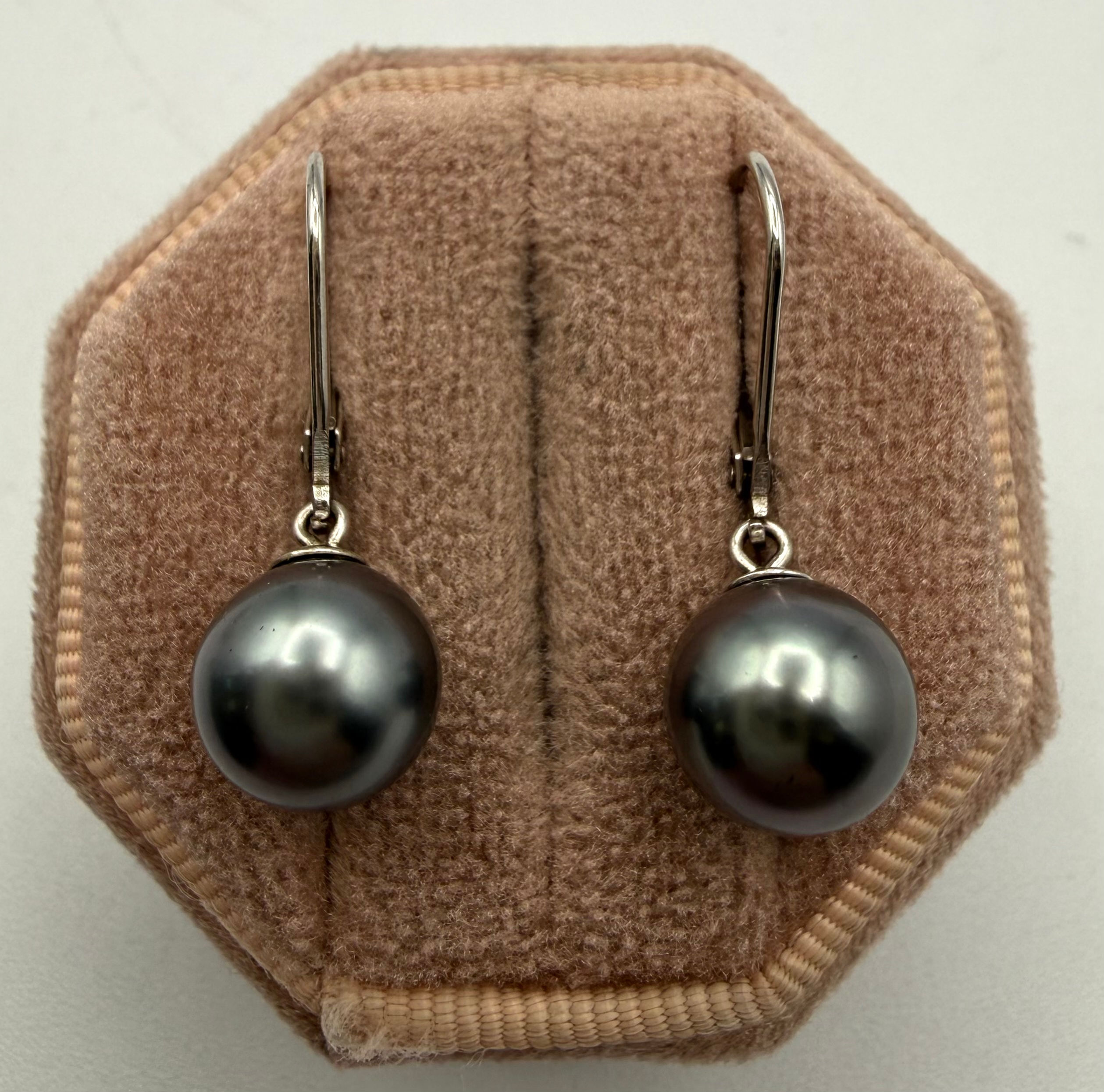 Sterling Silver Tahitian Pearl Earrings