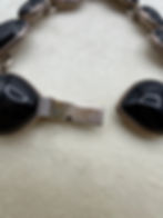 Thumbnail: Sterling Silver Vintage Taxco Mexico Onyx Bracelet