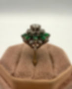 Thumbnail: 14 Karat White Gold 1.20ctw Emerald & 1.35ctw Diamond Ring