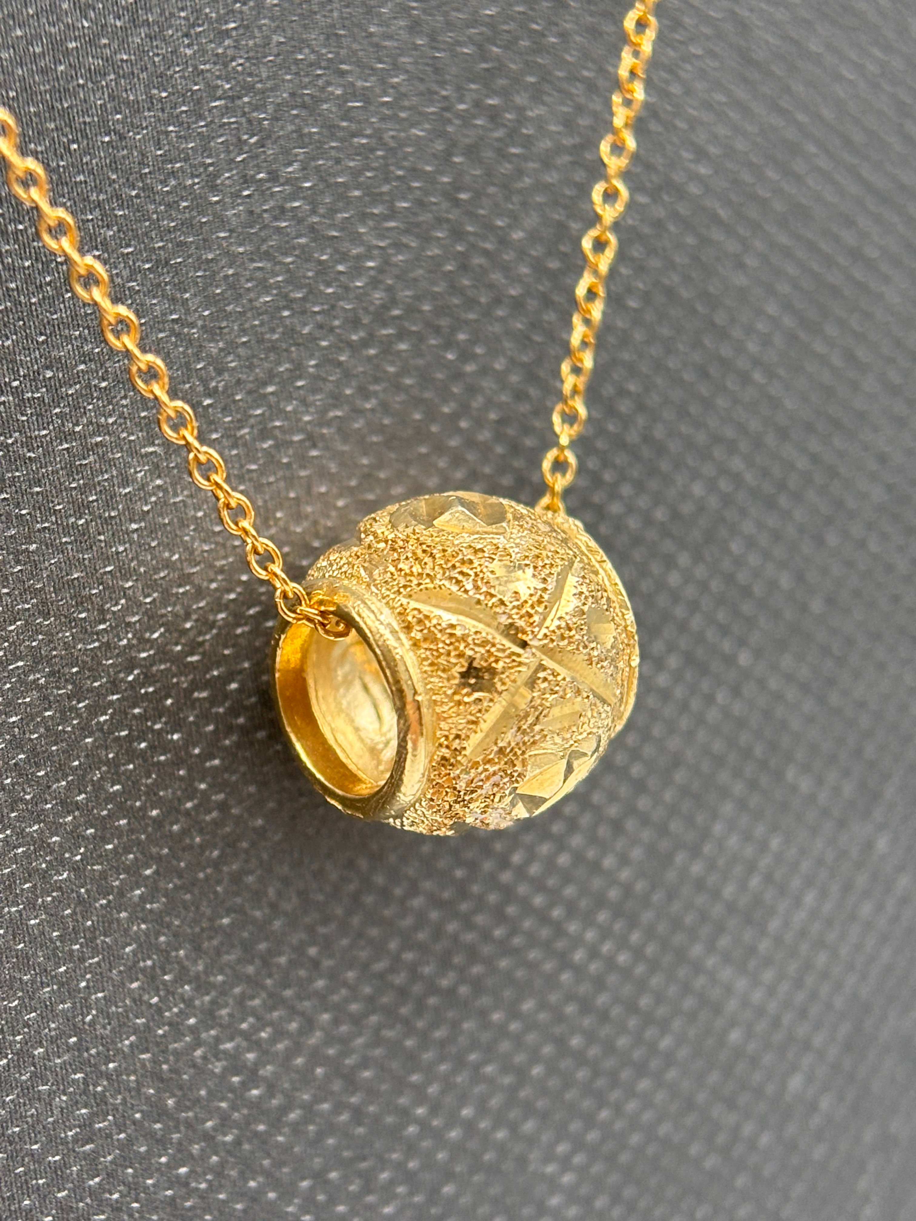 14KYG Etched Bead
