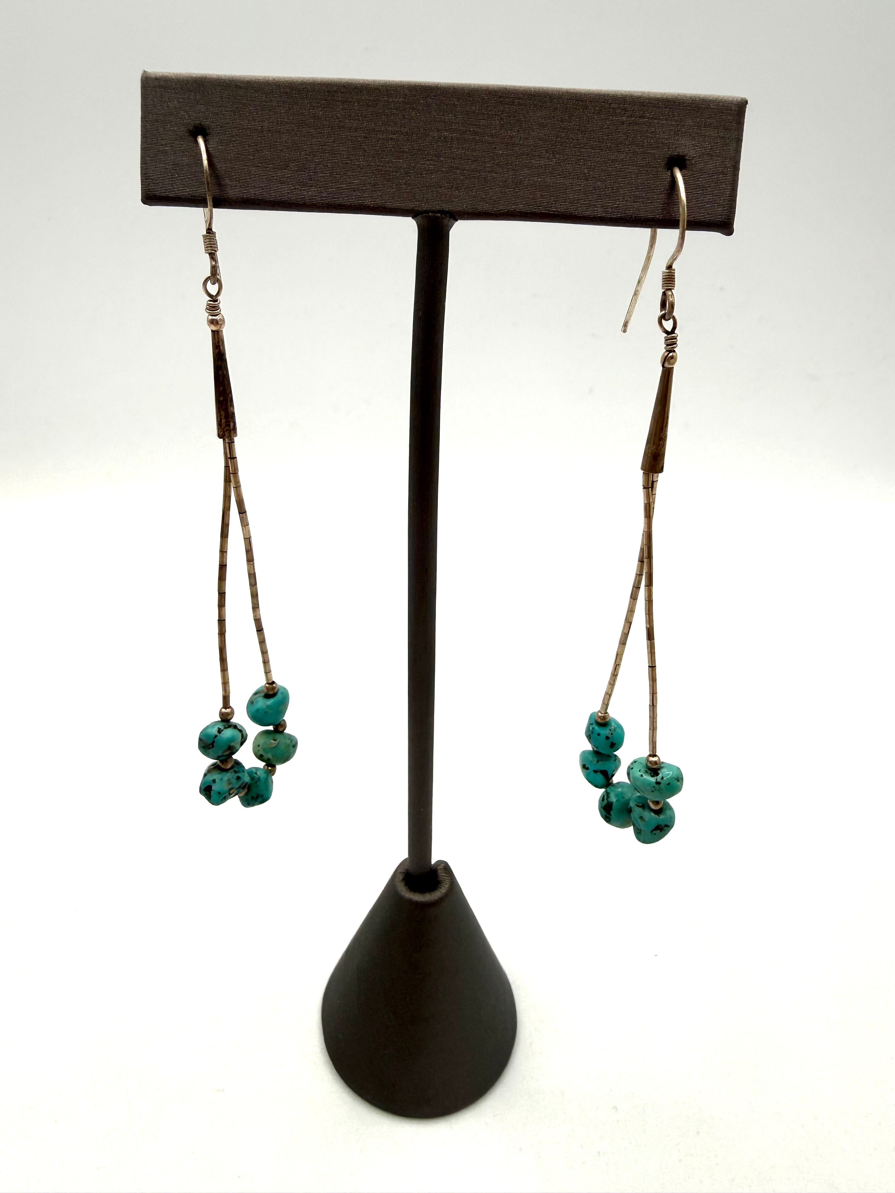 Sterling Silver Turquoise Dangle Earrings
