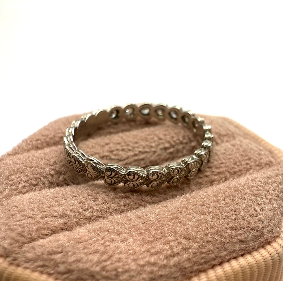 Thumbnail: 14 Karat White Gold 0.14ctw Diamond Band