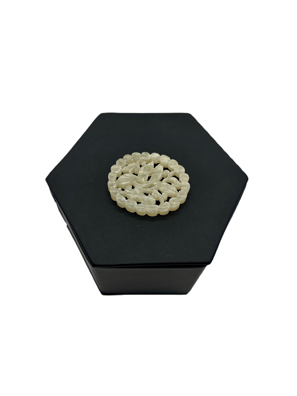 Carved Oval Floral Jade