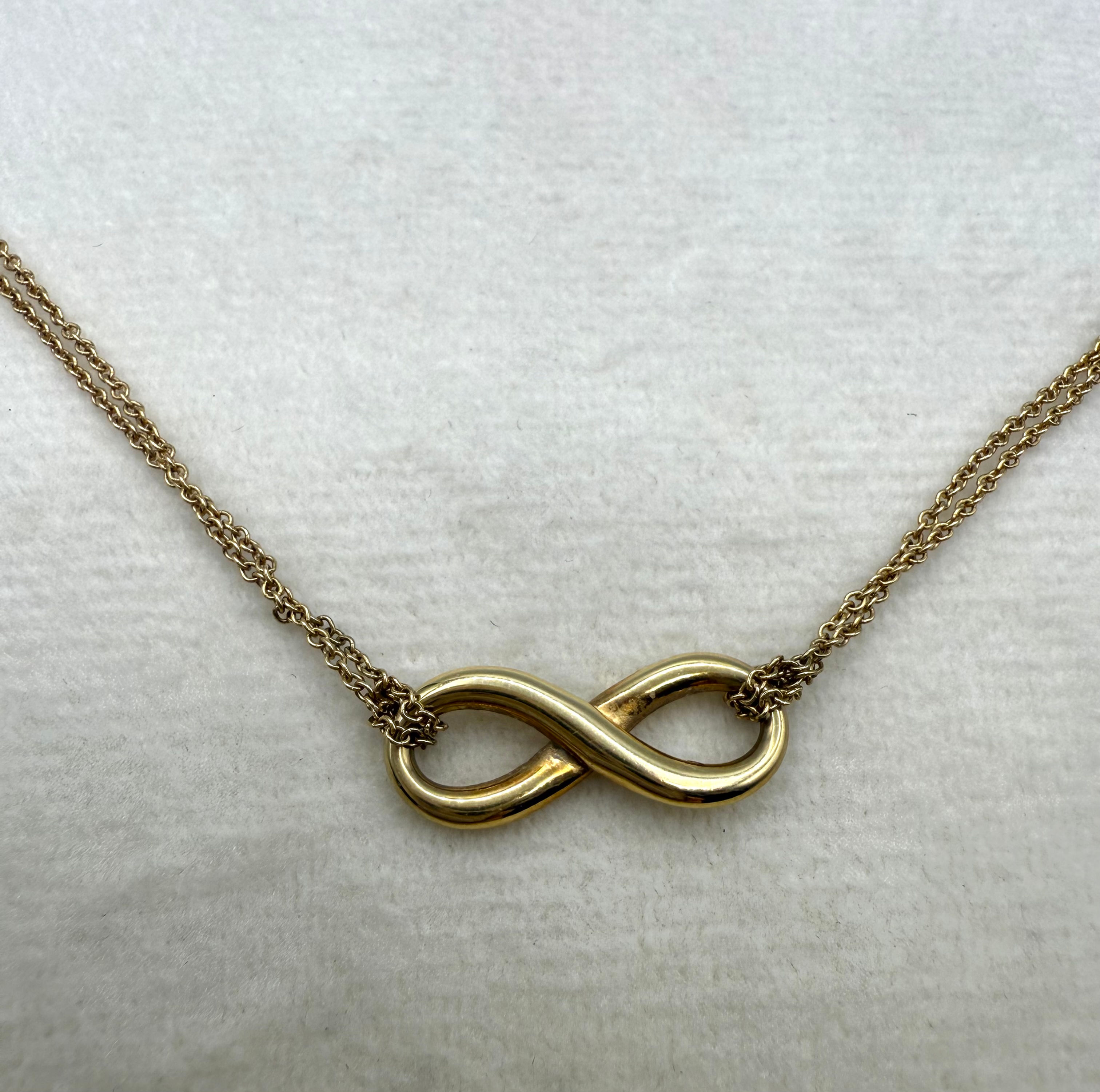 18 Karat Yellow Gold Tiffany & Co Infinity Necklace