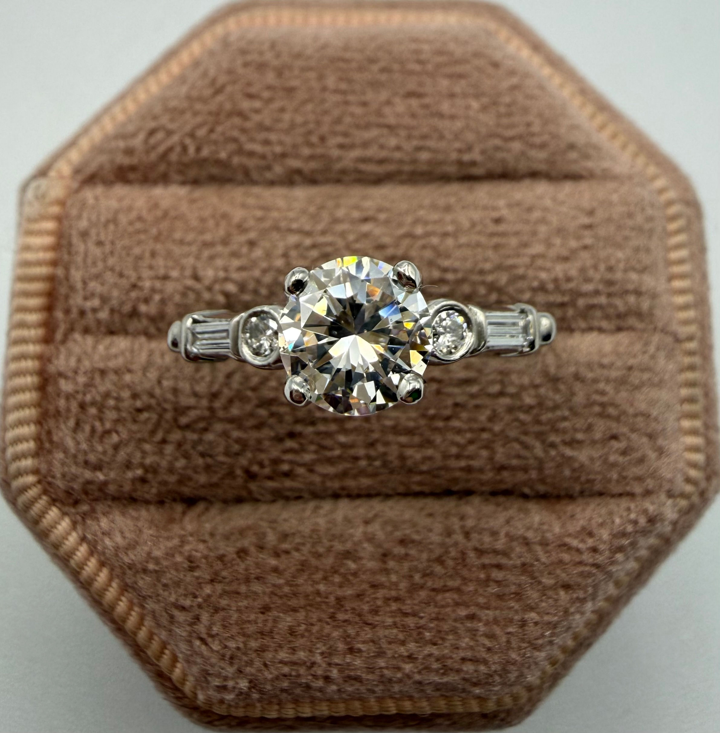 Platinum .10ctw Diamond Ring Mounting & 1.06ct G/SI1 Round Diamond GIA Cert.