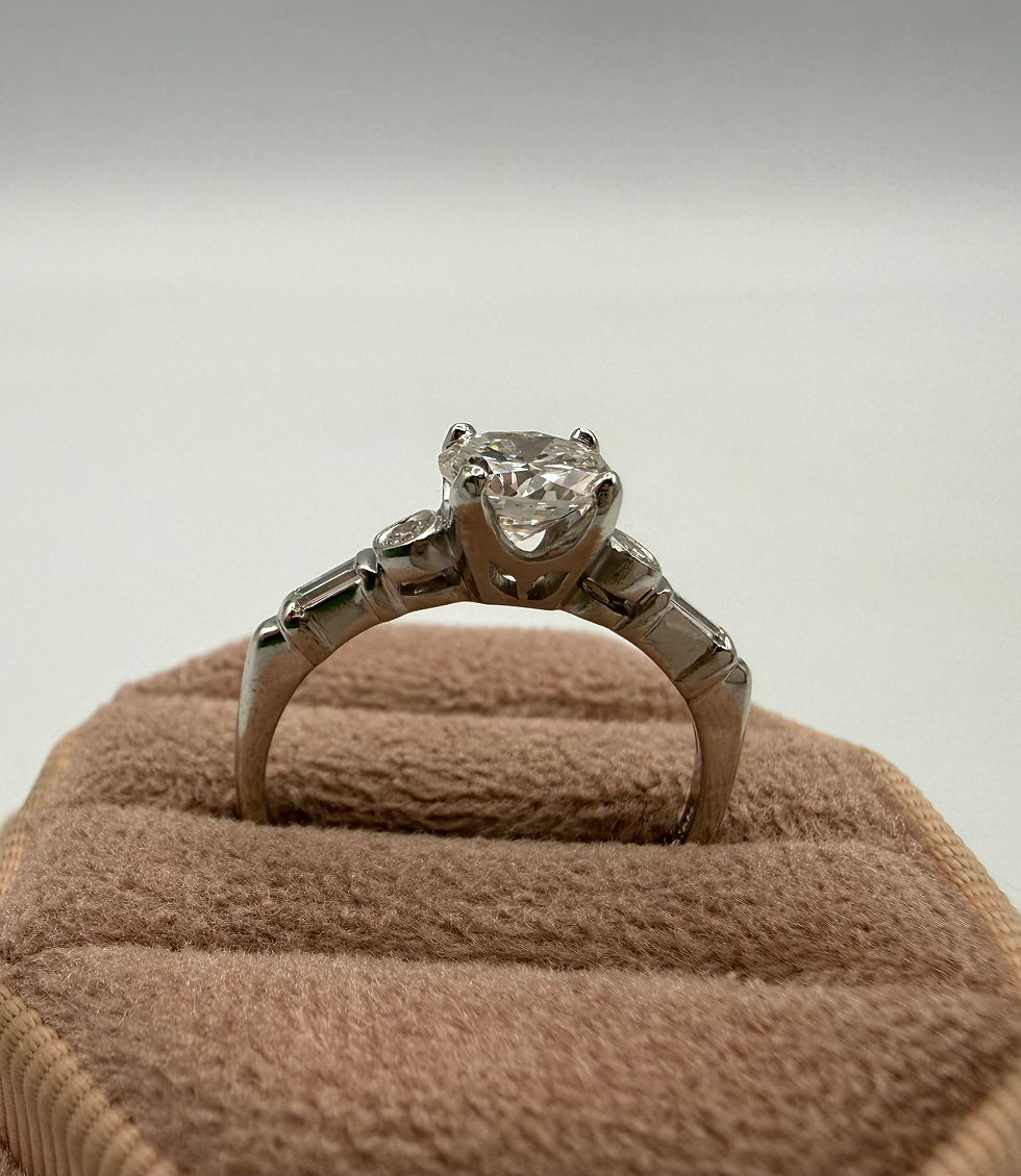 Thumbnail: Platinum .10ctw Diamond Ring Mounting & 1.06ct G/SI1 Round Diamond GIA Cert.