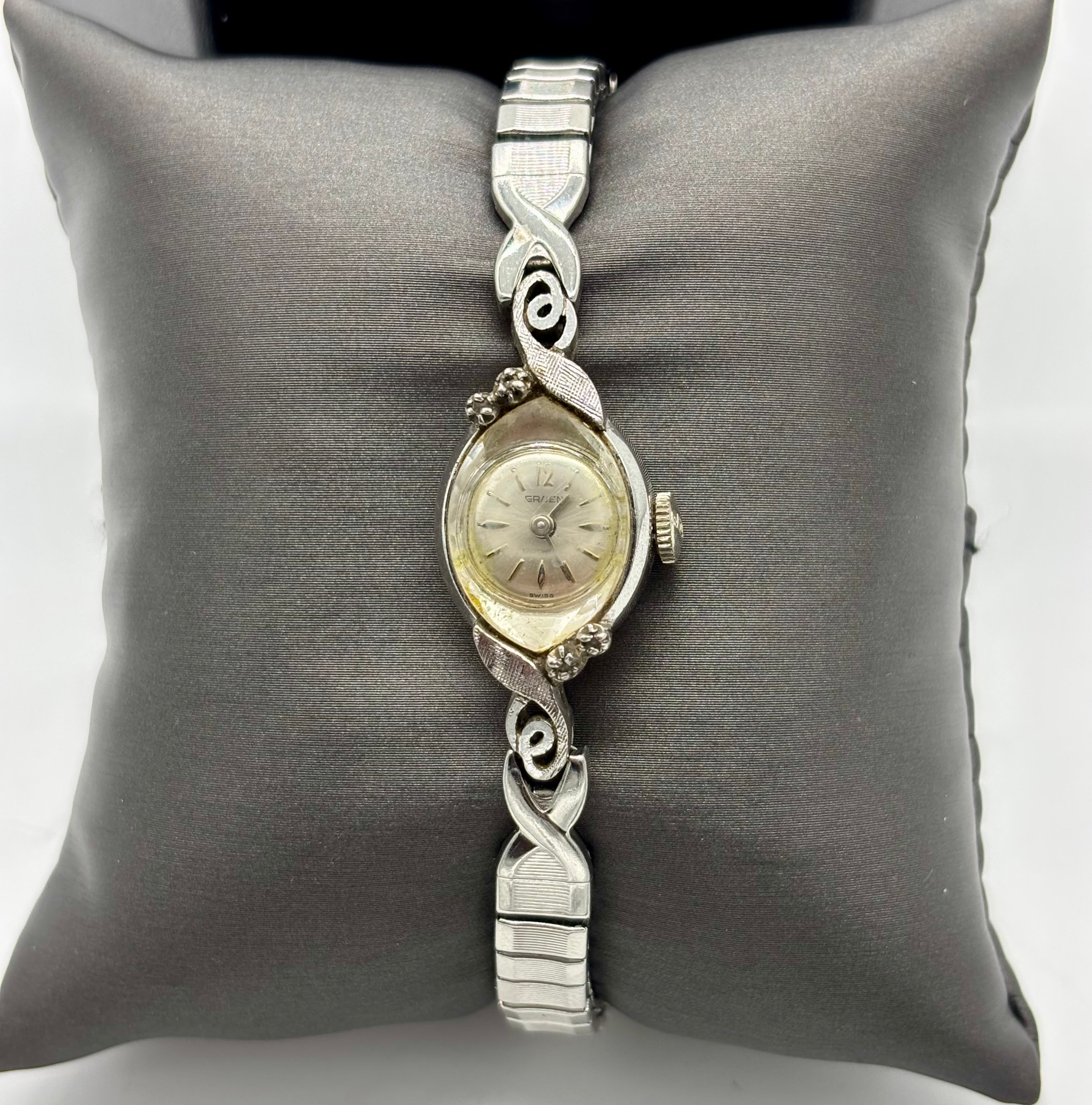 Gruen 17 Jewels Swiss 10k RGP Bezel St. Steel Kreisler SS Wristband