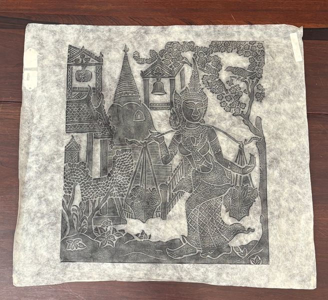Thumbnail: Lot of 4 Thai Temple Rubbings Wat Pho