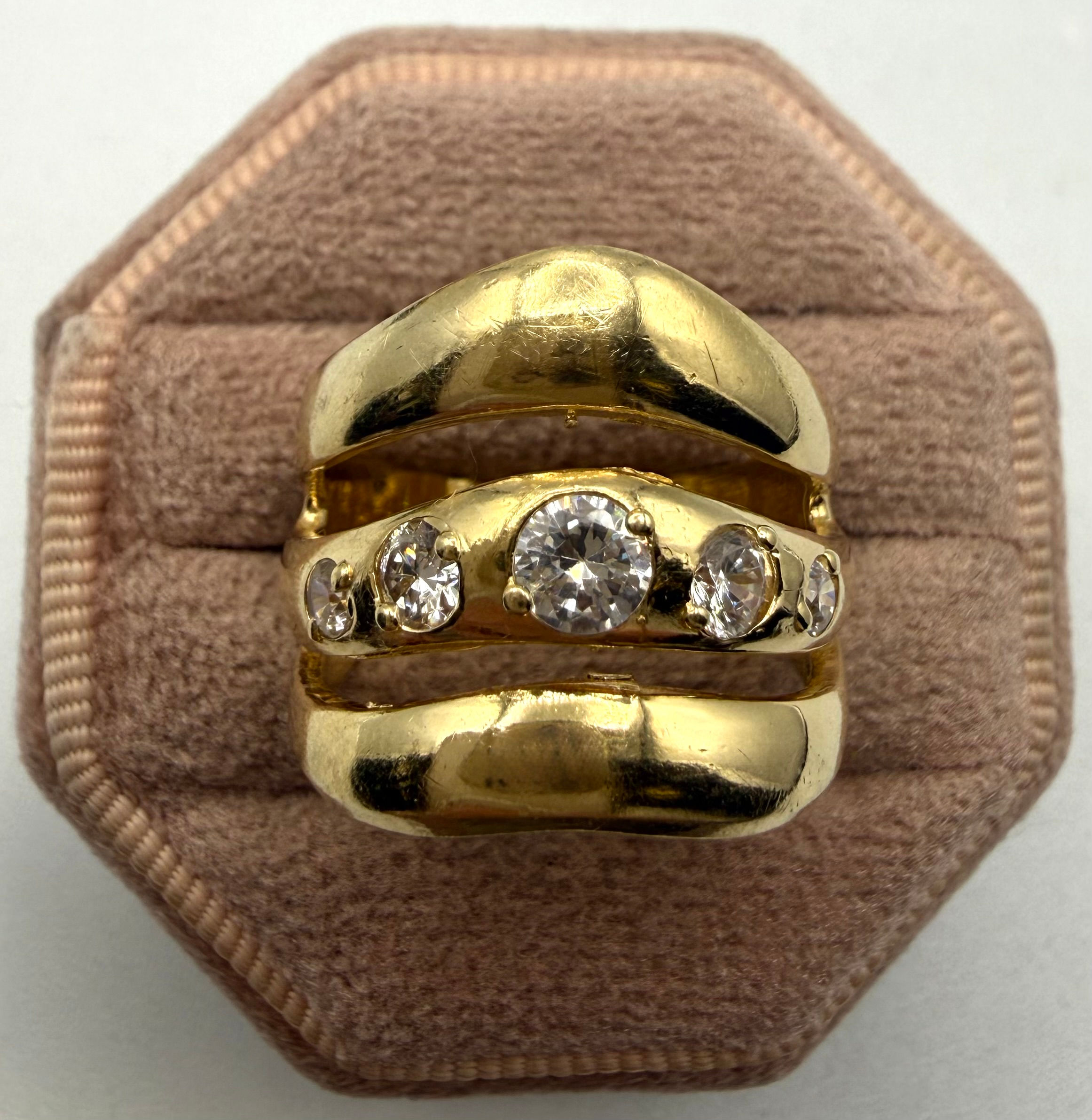 14 Karat Yellow Gold Cubic Zirconia Ring