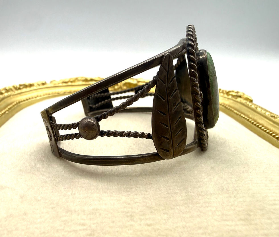Thumbnail: Sterling Silver Turquoise Mexican Bangle