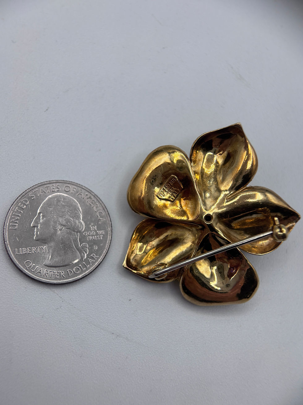 Thumbnail: 18KYG Tiffany & Co Flower Brooch w/ Rubies