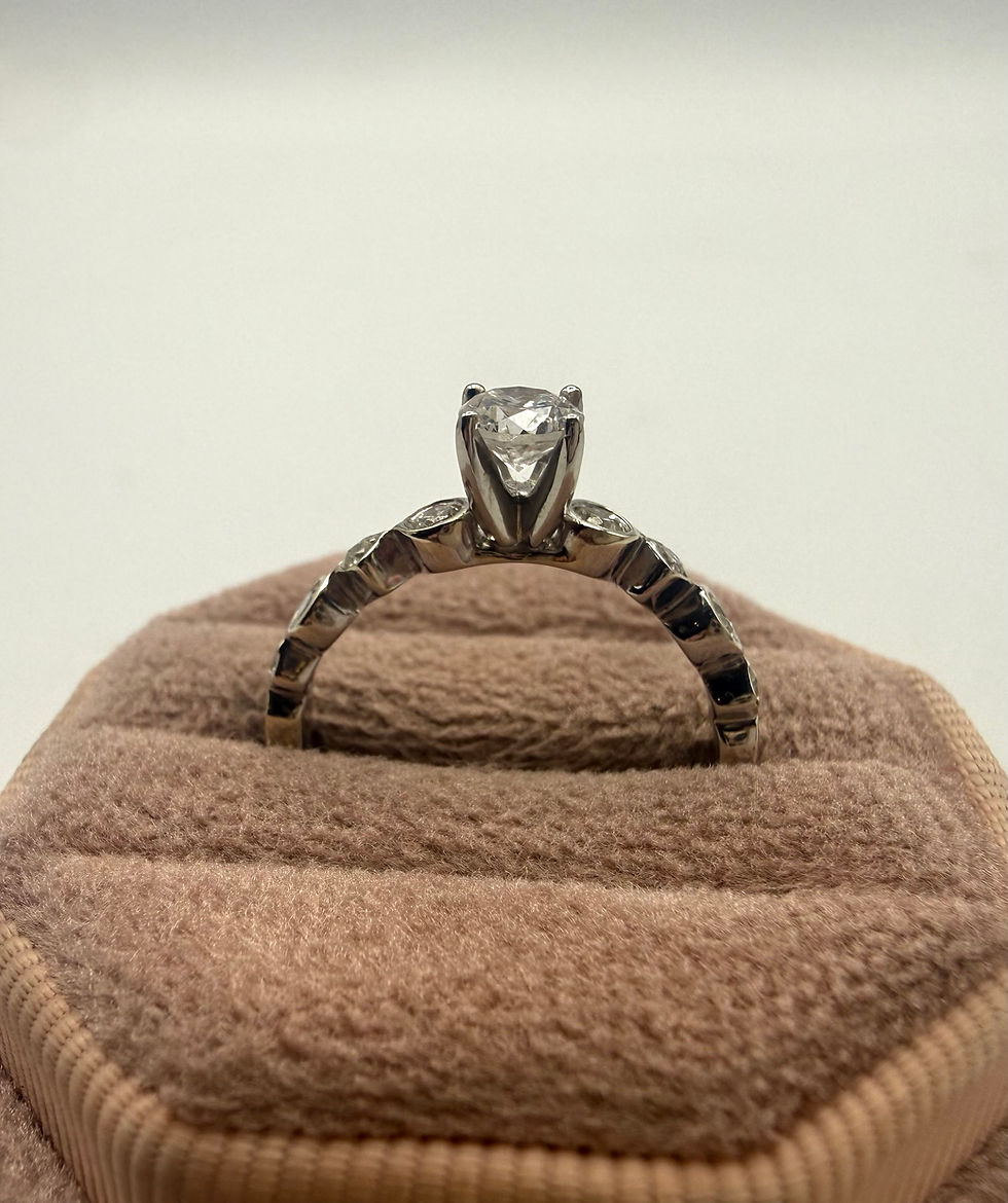 Thumbnail: 14K White Gold .20ctw Diamond Ring Mounting & .41ct H/I1Center Diamond