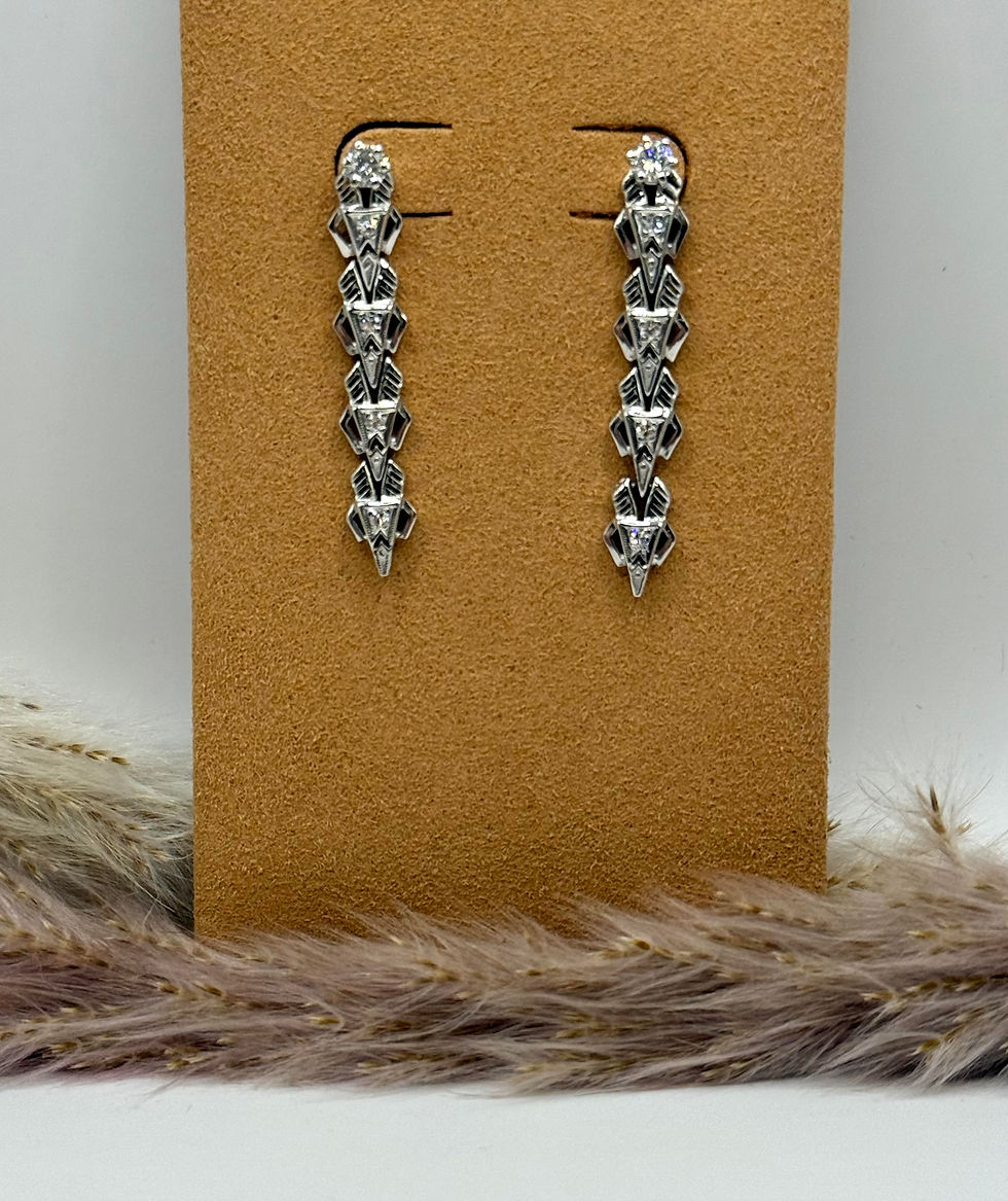 Thumbnail: 14 Karat White Gold Diamond Earring