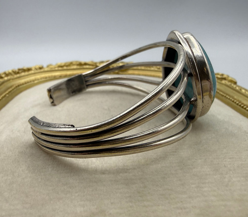 Thumbnail: Sterling Silver Turquoise Cuff Bangle