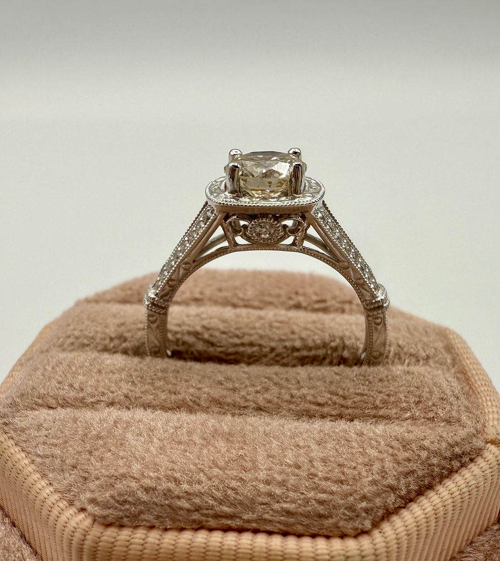 Thumbnail: 18 Karat White Gold .19ctw Diamond Semi-Mount Ring & .95ct L/SI1 Diamond