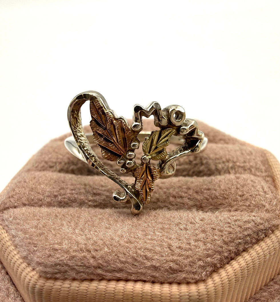 Thumbnail: Sterling Silver/ 12 Karat Gold ''MOM'' Ring
