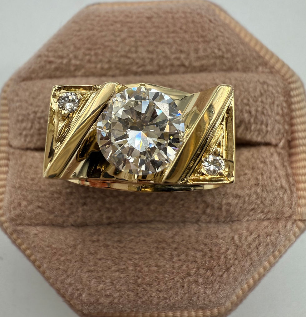 14 Karat Yellow Gold 1.58ct E/VS2 GIA Center Diamond & .06ctw Diamond Ring