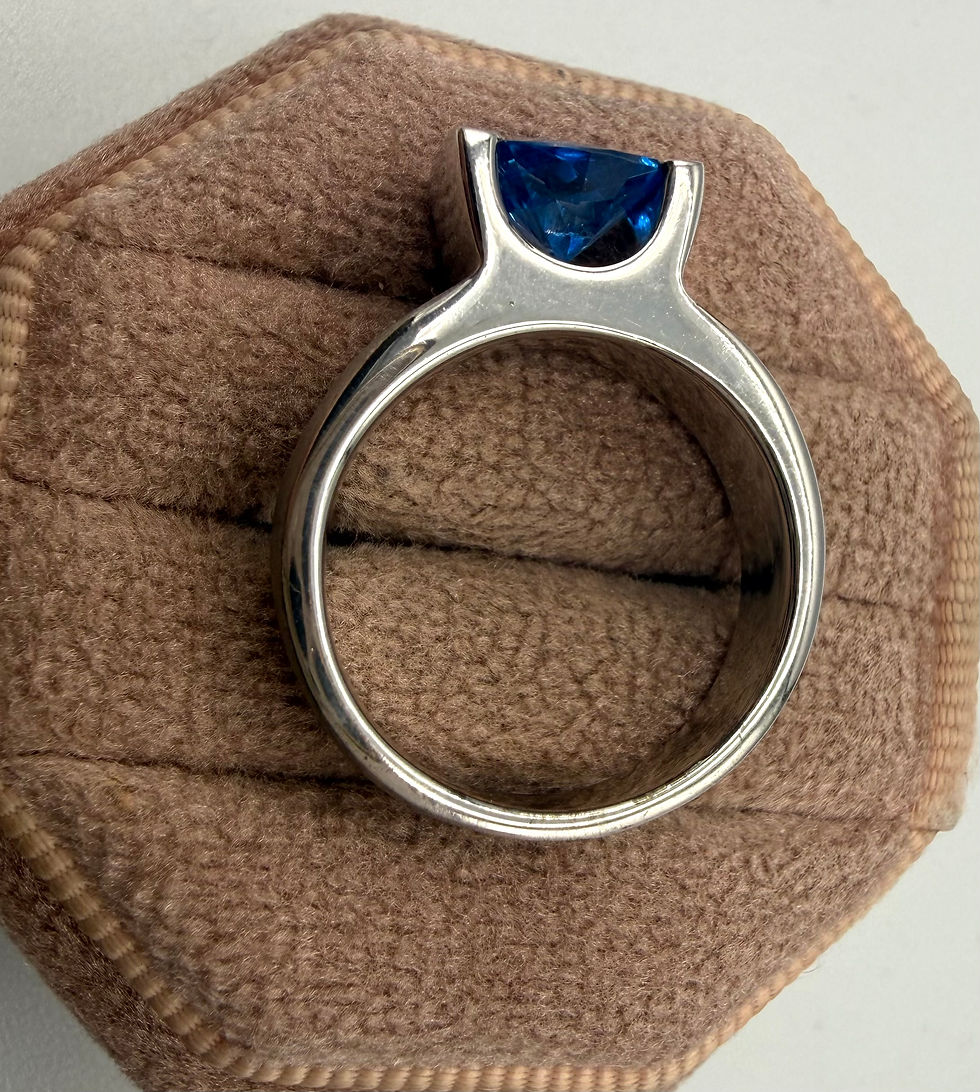 Thumbnail: Sterling Silver Synthetic Stone Ring