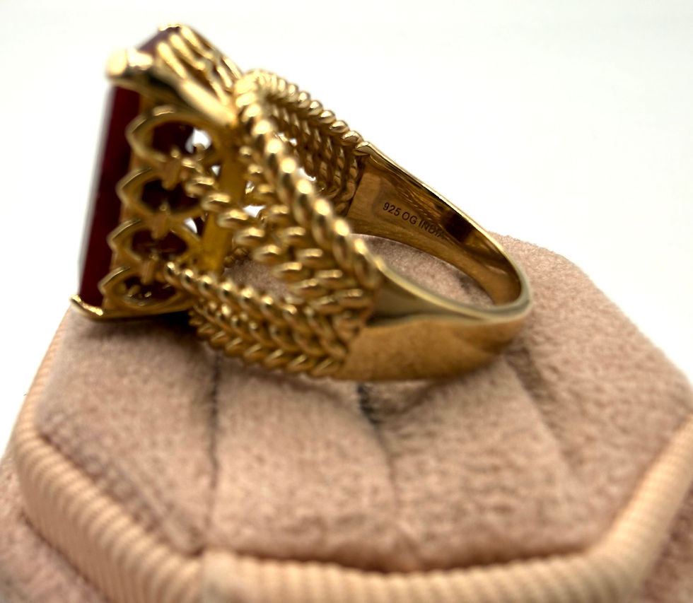 Thumbnail: Sterling Silver/ Gold Plated Ruby Ring