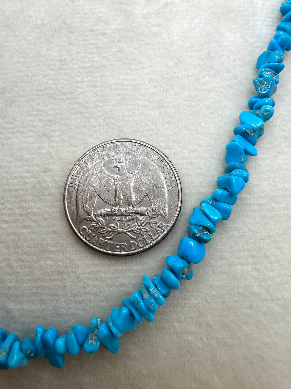 Thumbnail: Sterling Silver Turquoise Chip Bead Necklace