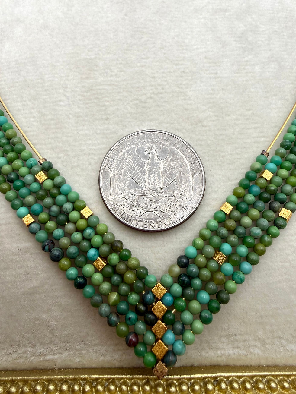 Thumbnail: Sterling Silver/ Gold Plated Turquoise Necklace/ Earrings Set