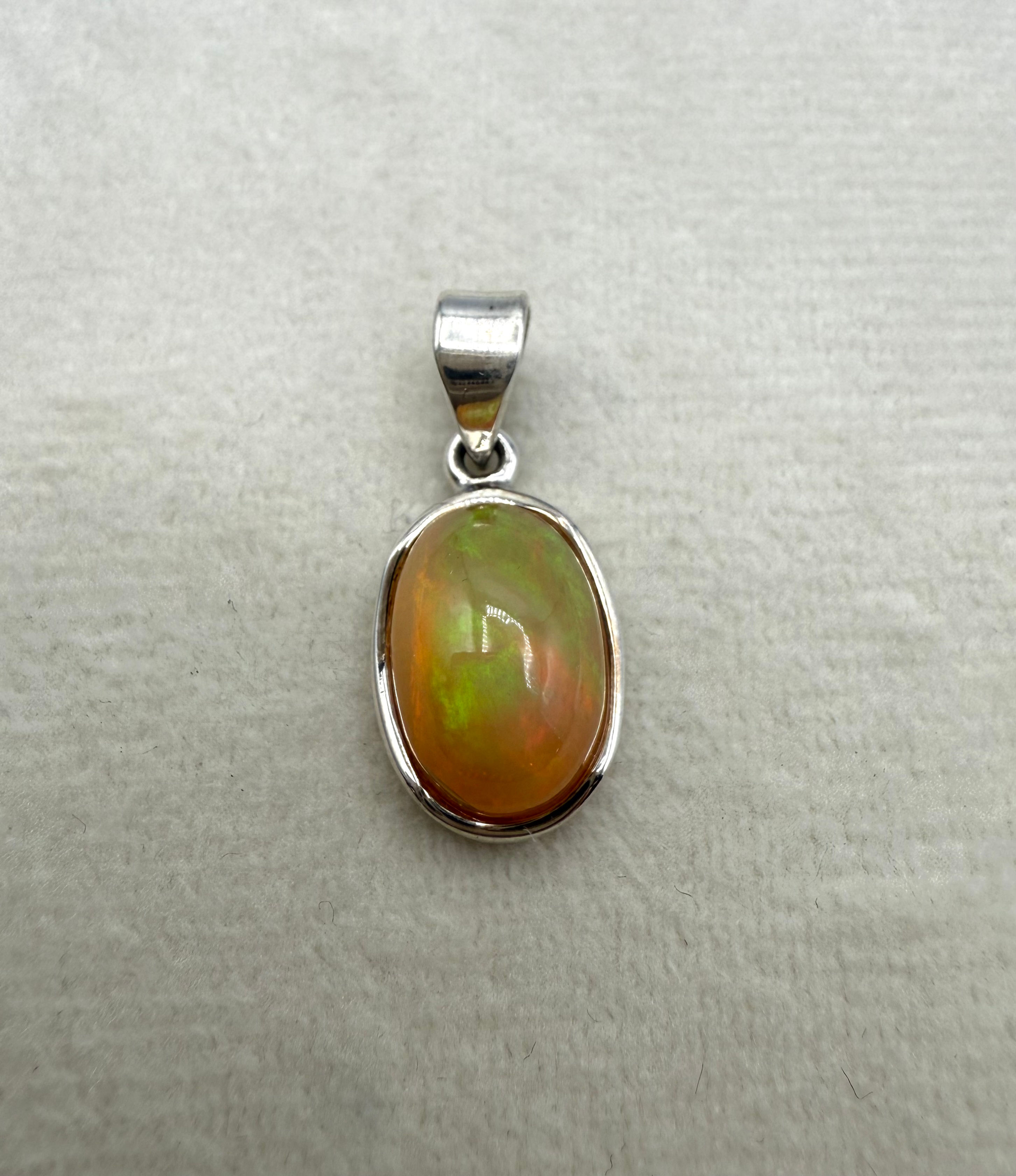 Sterling Silver Ethiopian Opal Pendant
