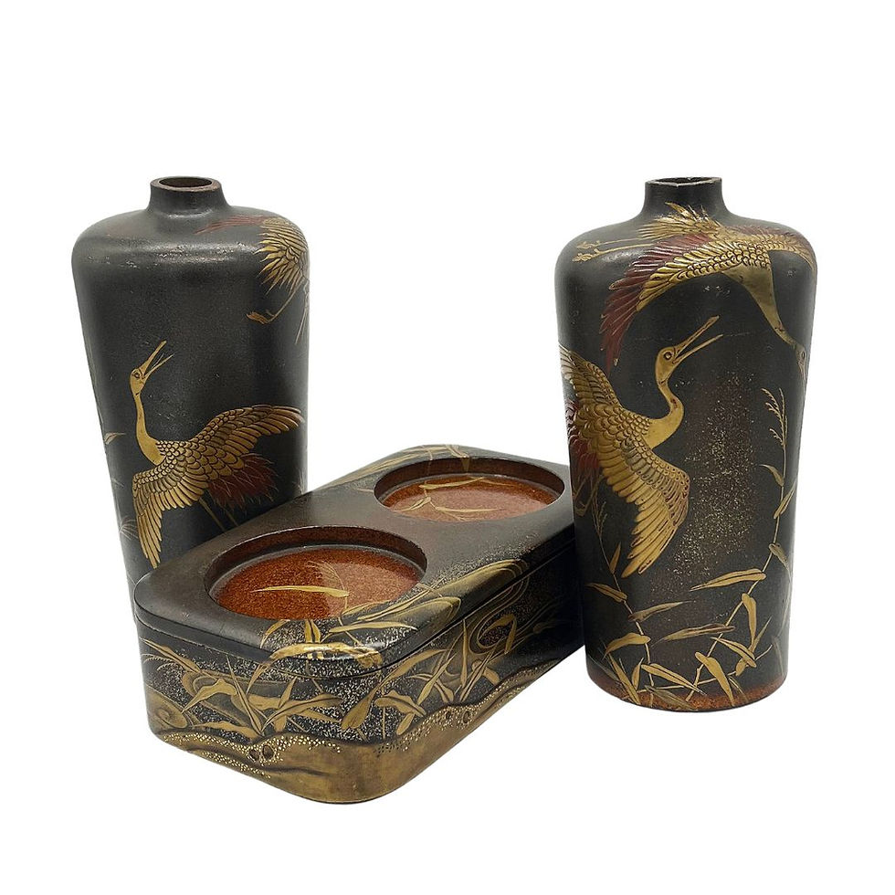 Thumbnail: 19th-20th Century Meiji Japanese Lacquer Sake Set