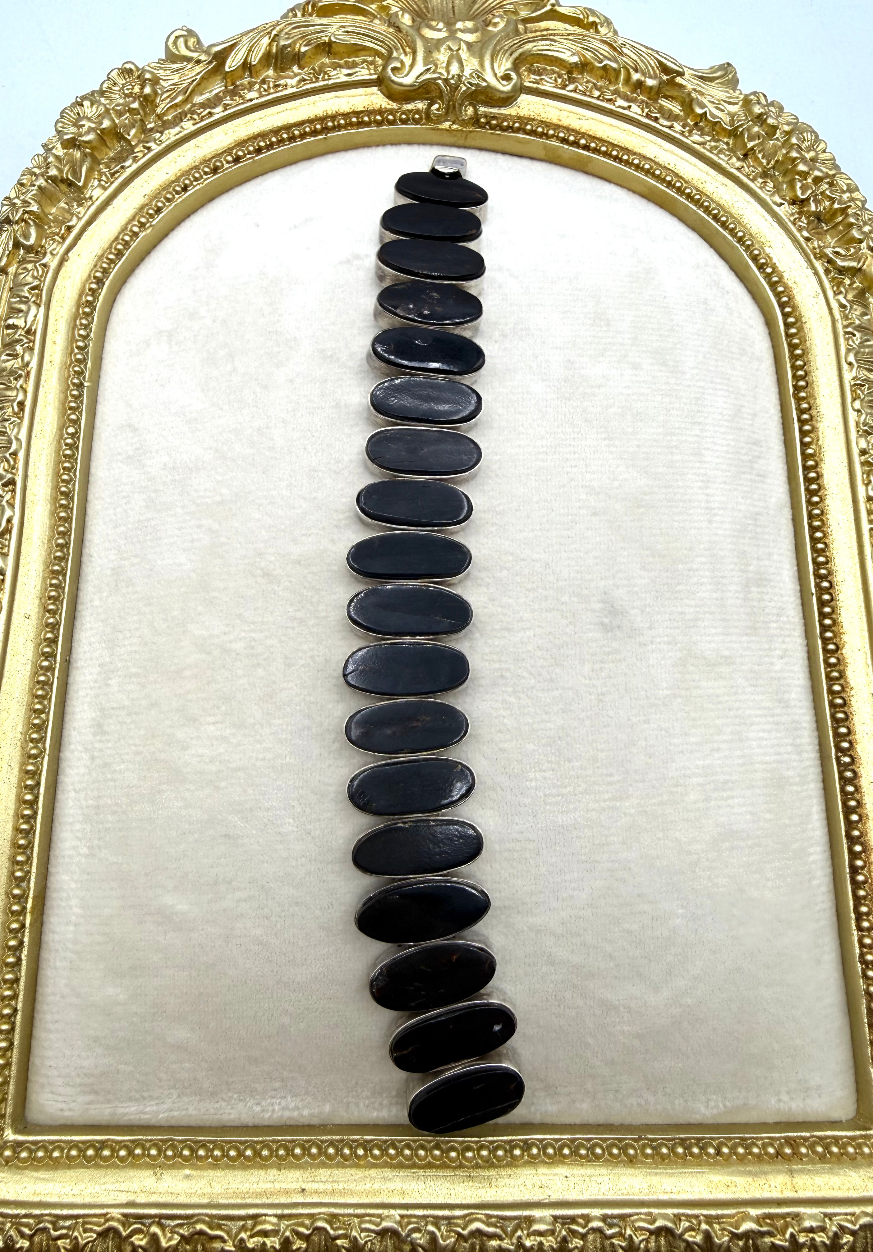 Sterling Silver Black Coral Bracelet