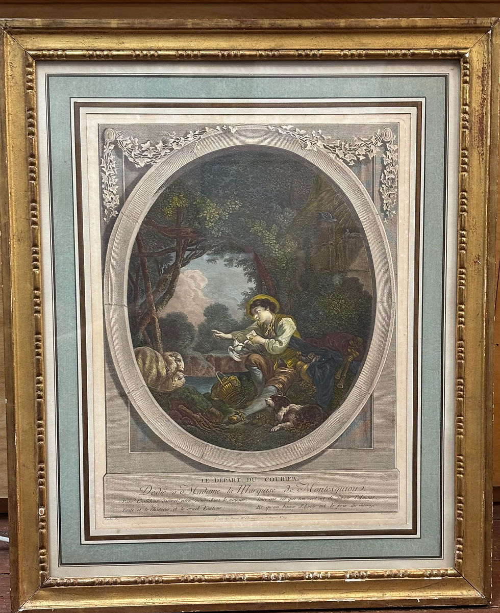 Thumbnail: Print of Le Depart Du Courrier after Jacques Beauvarlet