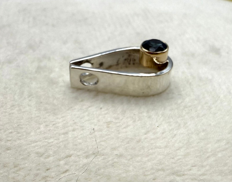 Thumbnail: Sterling Silver+ 14 Karat Yellow Gold Blue Topaz Pendant