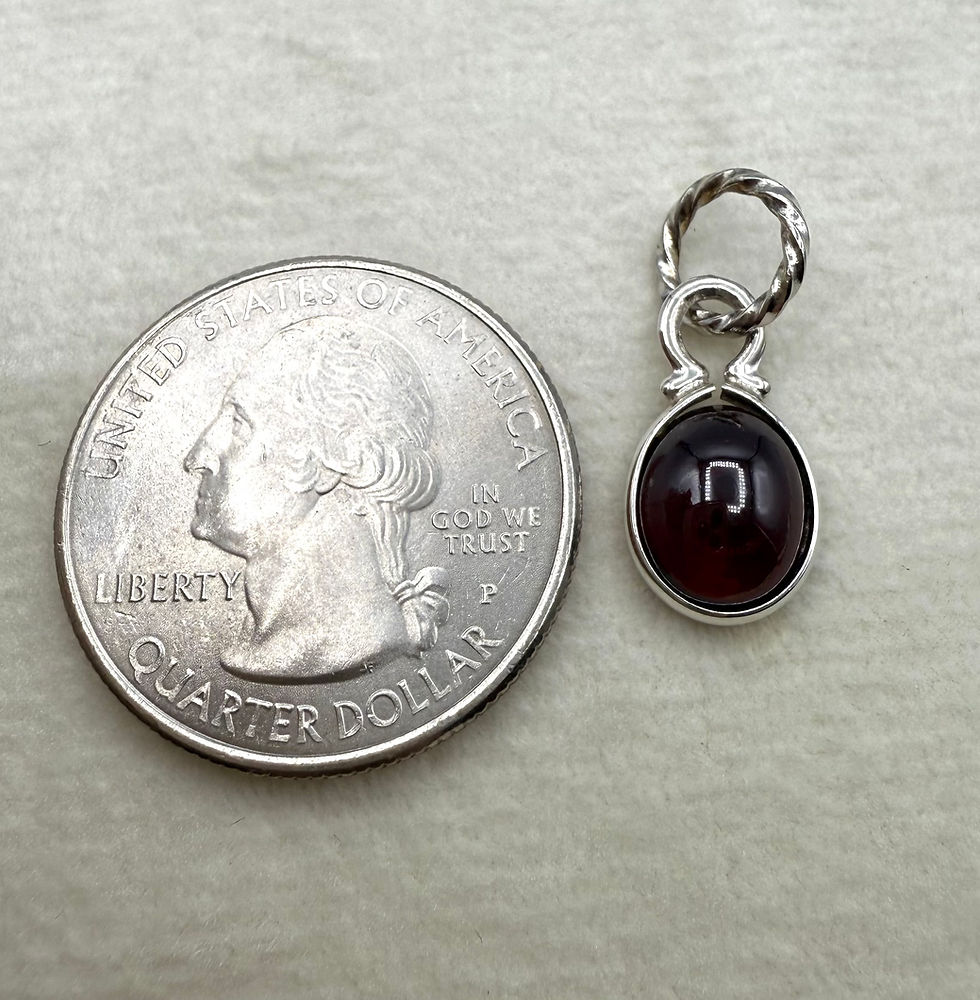 Thumbnail: Sterling Silver Garnet Charm