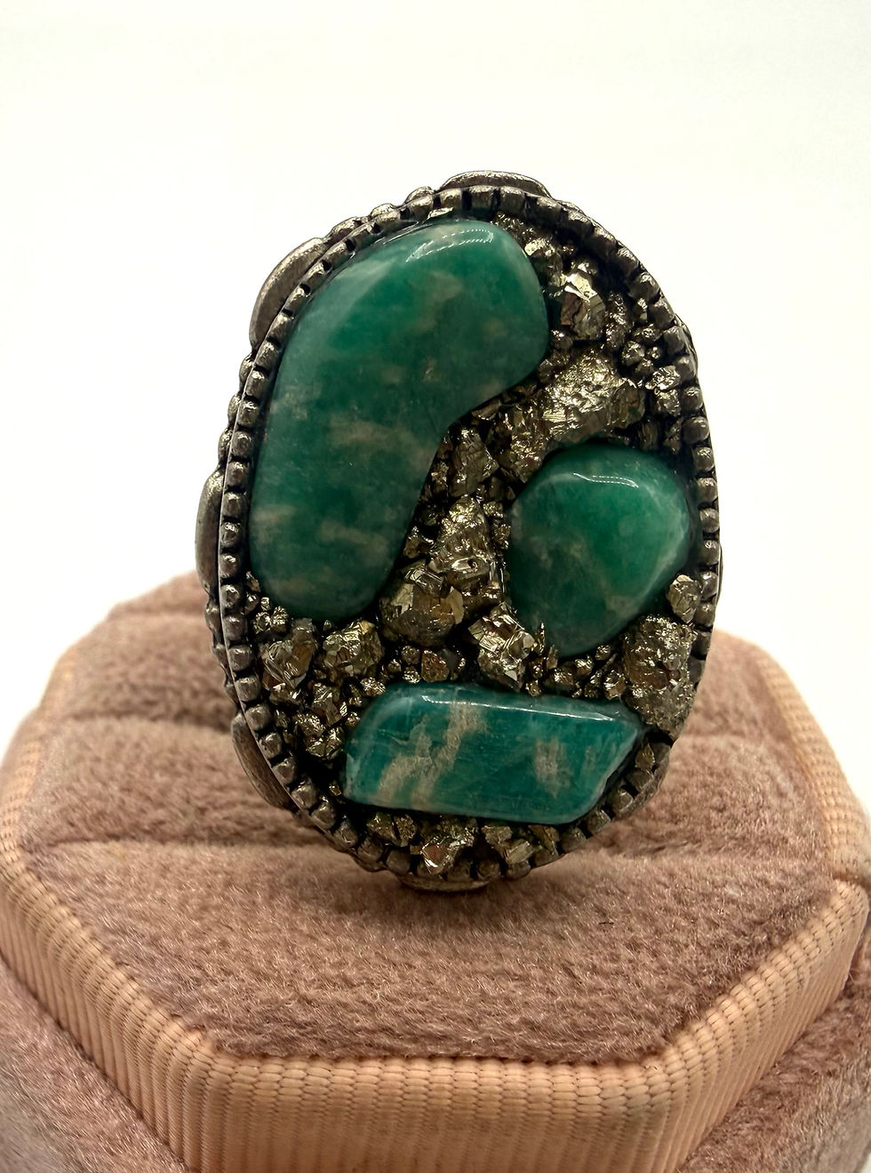 Thumbnail: Sterling Silver Turquoise & Pyrite Ring