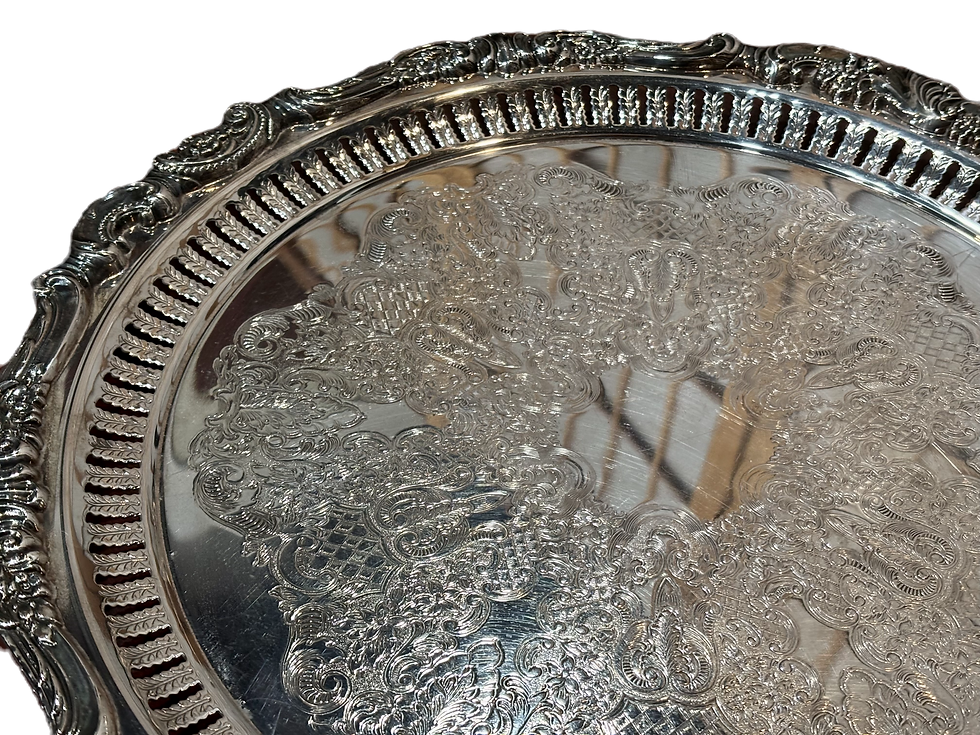 Thumbnail: Silver Plated Footed Tray Baroque by Wallace 296