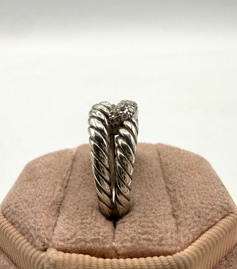 Thumbnail: Sterling Silver David Yurman 0.44ctw Diamond Labyrinth Ring