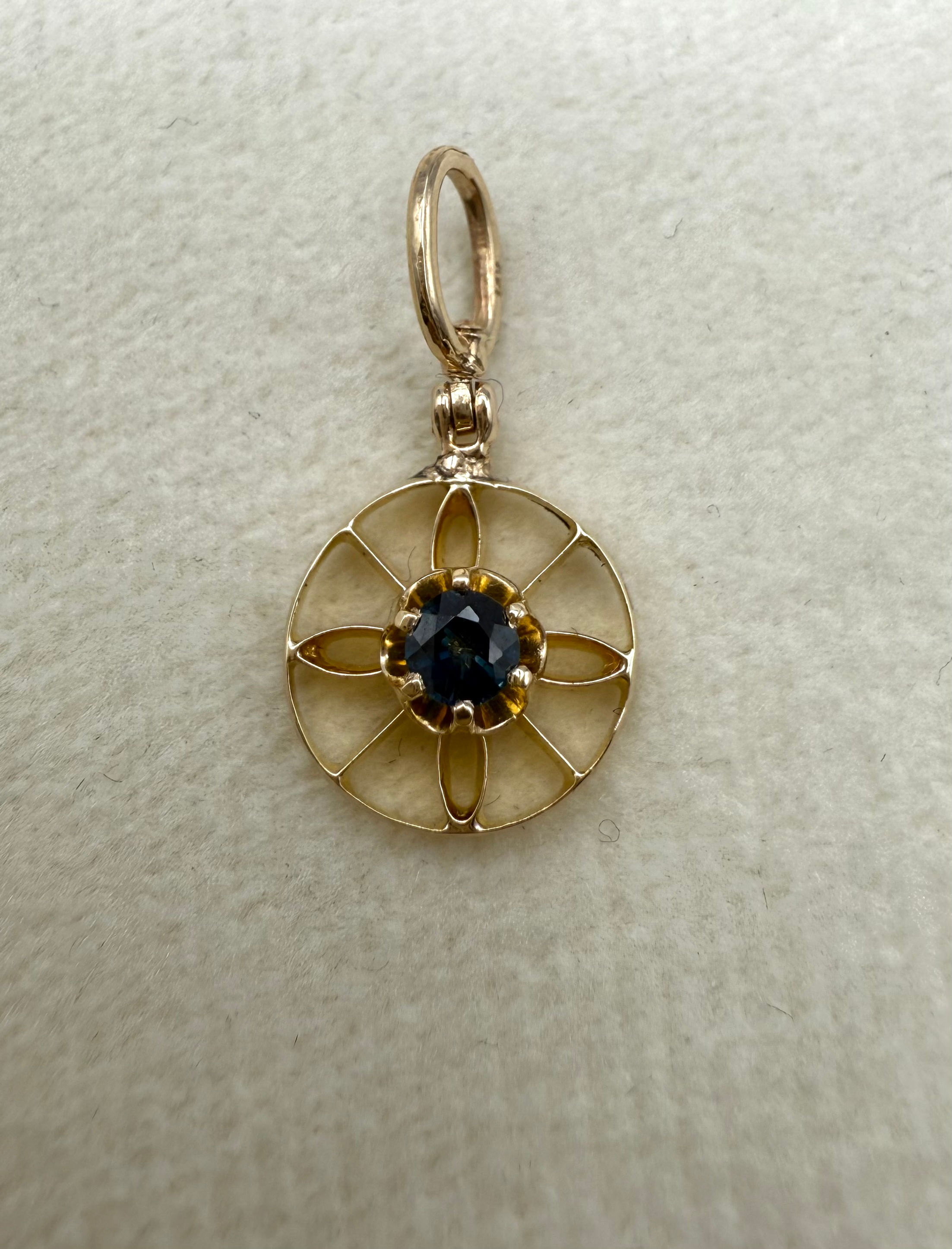 10 Karat Yellow Gold .16ct Sapphire Pendant