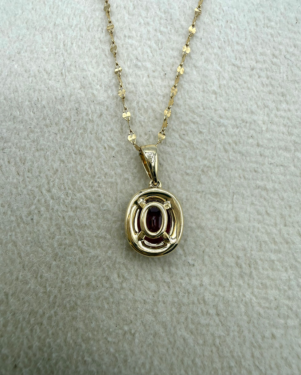 Thumbnail: 14 Karat Yellow Gold 1.15ct Ruby & .09ctw Diamond Pendant