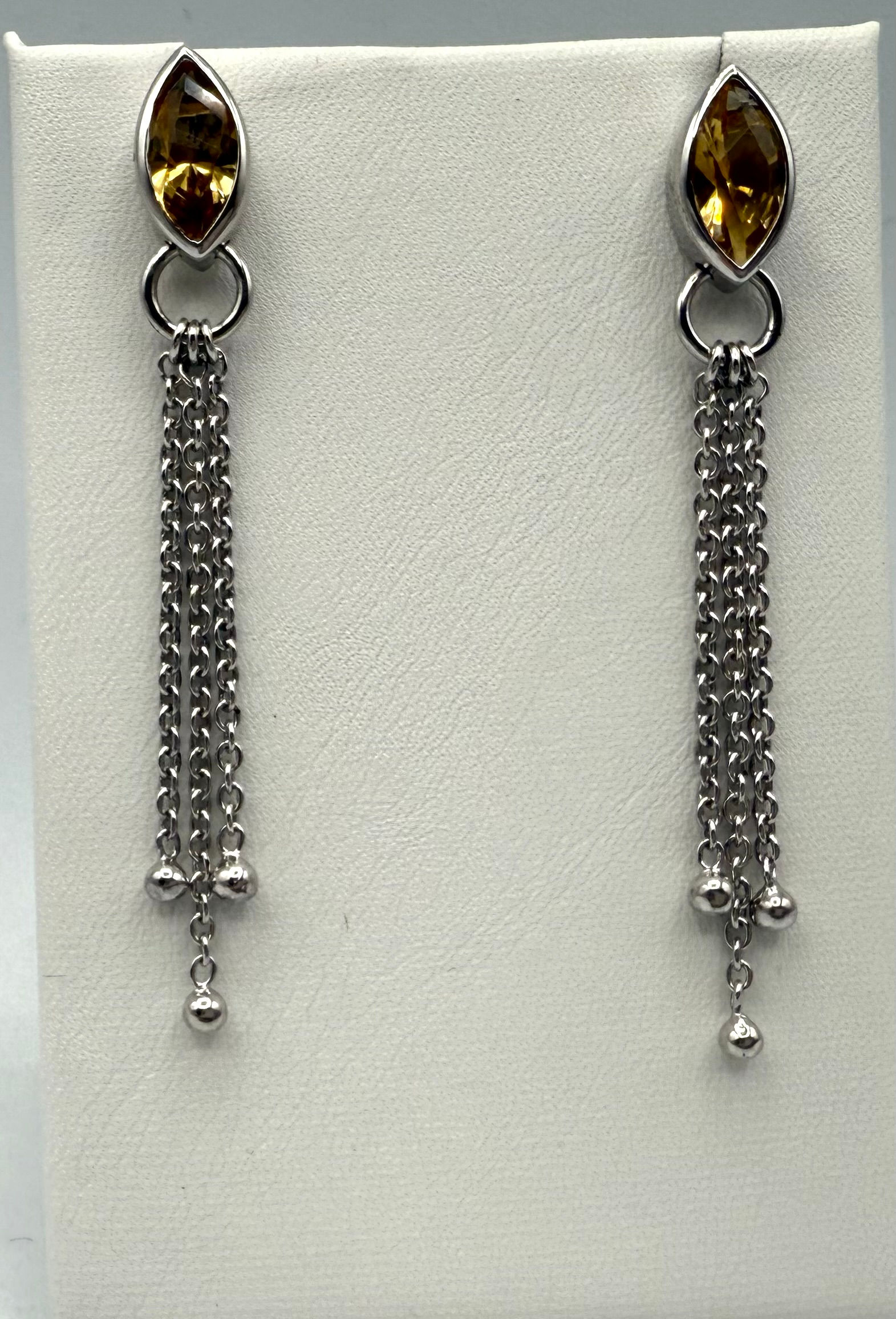 Sterling Silver 3.80ctw Citrine Earrings