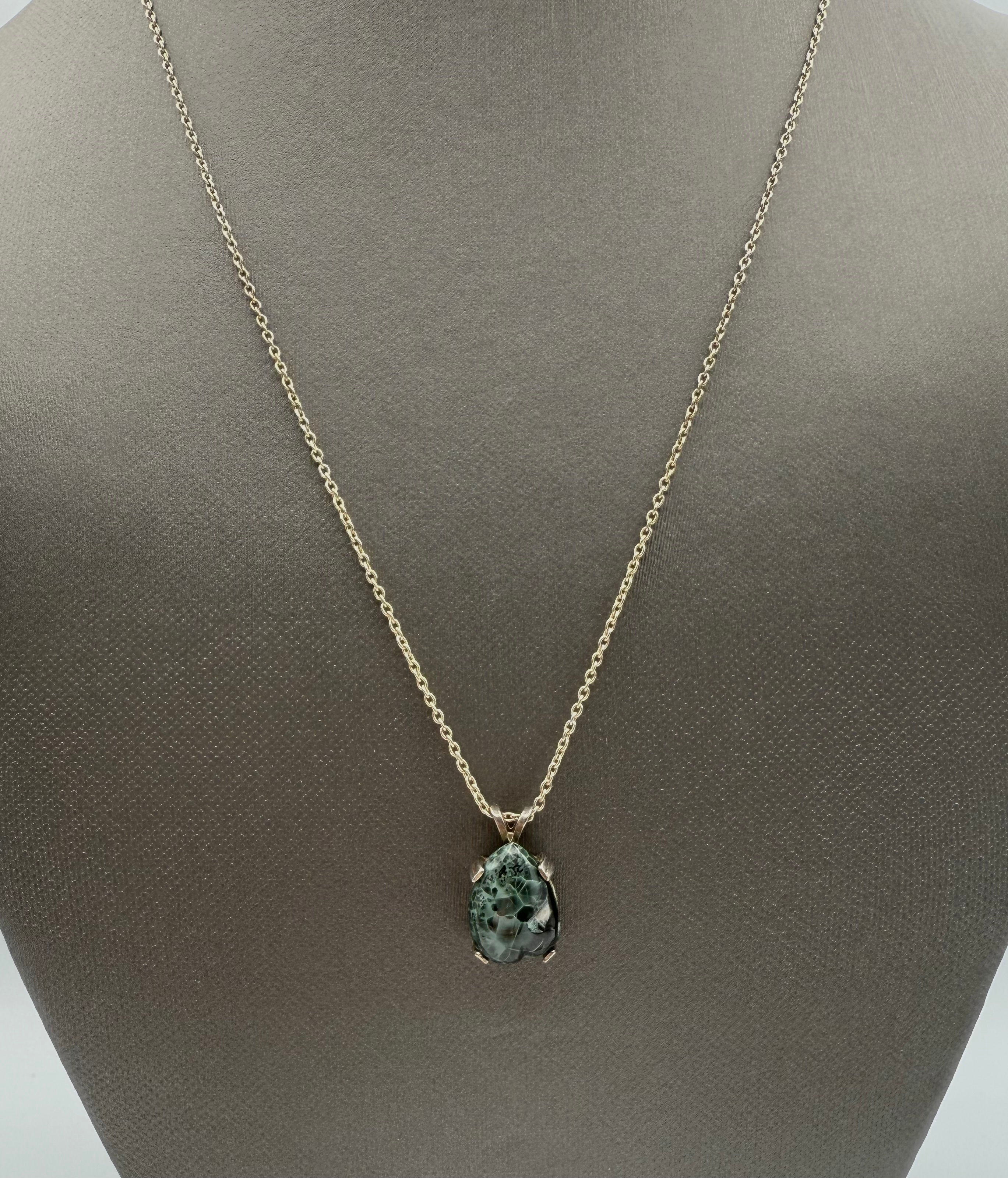 Sterling Silver Prince Edward Island Greenstone Necklace