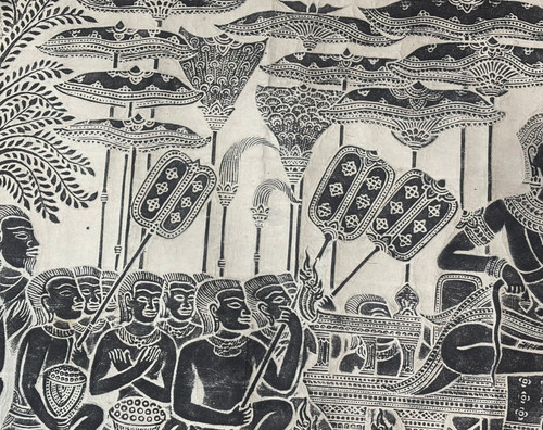 Lot of 3 Vintage Cambodia Temple Rubbings (Angkor Wat, Khmer