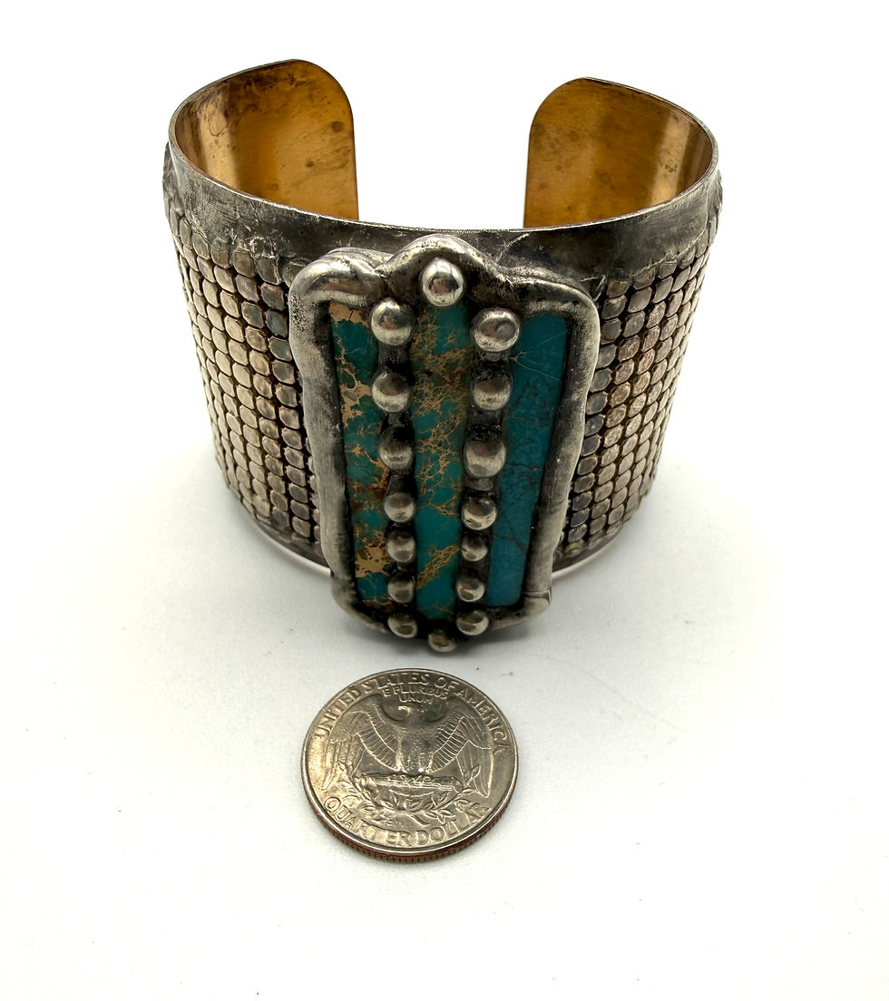 Thumbnail: Silver Tone Turquoise Cuff Mikal Winn