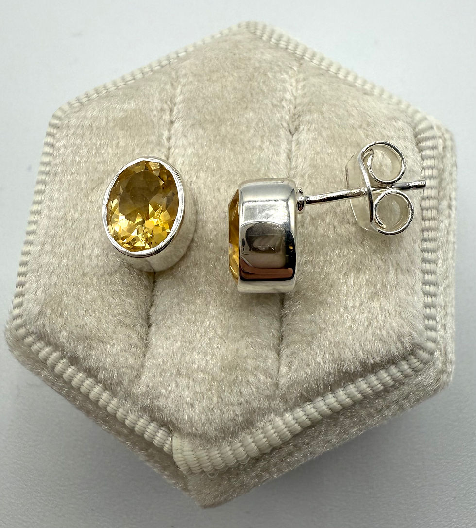 Thumbnail: Sterling Silver Citrine Studs