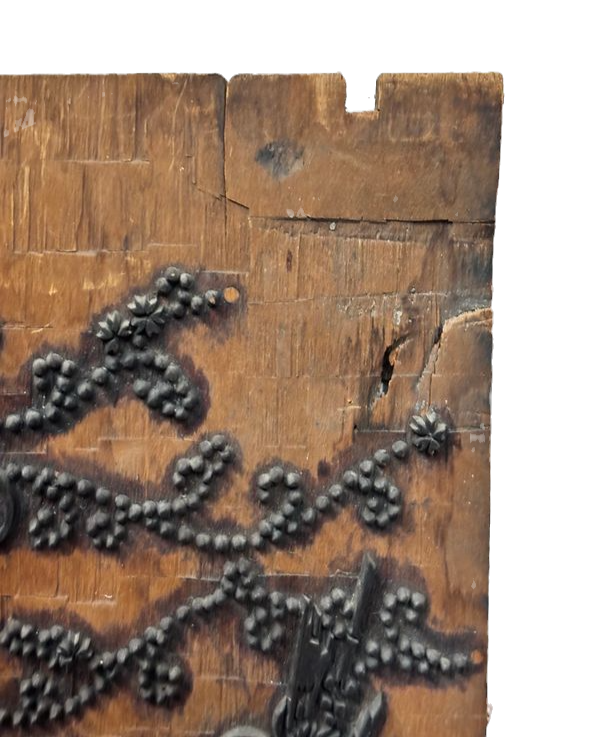 Thumbnail: Antique Japanese Textile Printing Block 19th C. (Floral + Umbrella Motif)