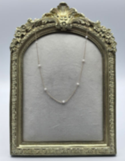 14KYG Cultured Pearl Station Necklace