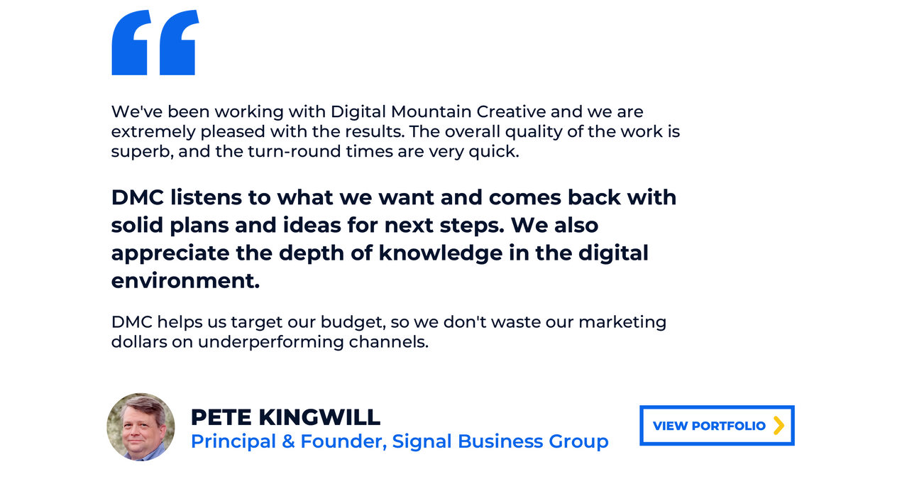 Pete Kingwill Signal Business Group testimonial