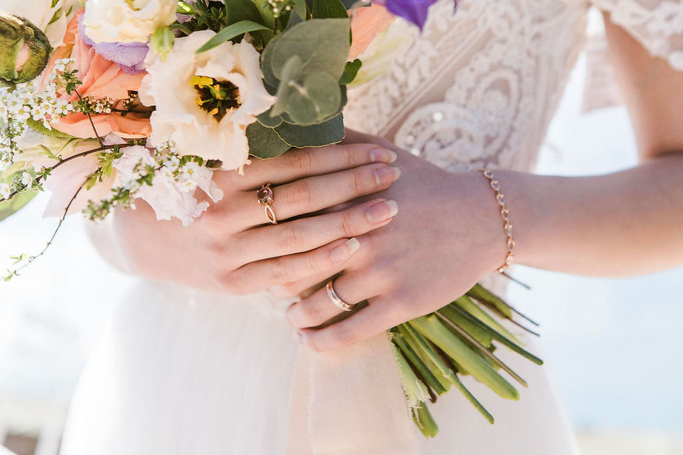 Miniaturbild: Bague en Or Rose 14K avec Zirconia et Améthyste