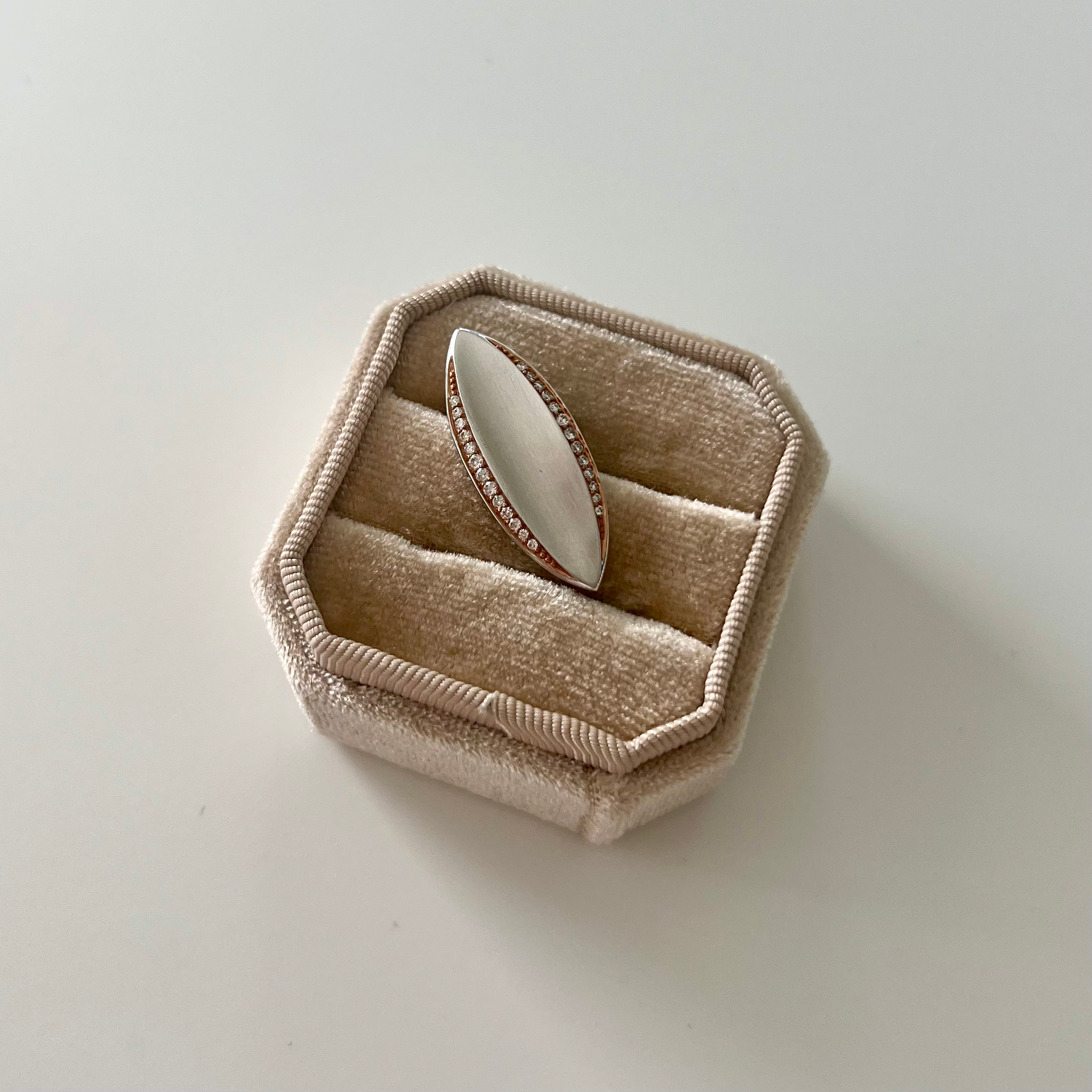 Pendentif en Or Rose et Blanc 18K avec Diamants