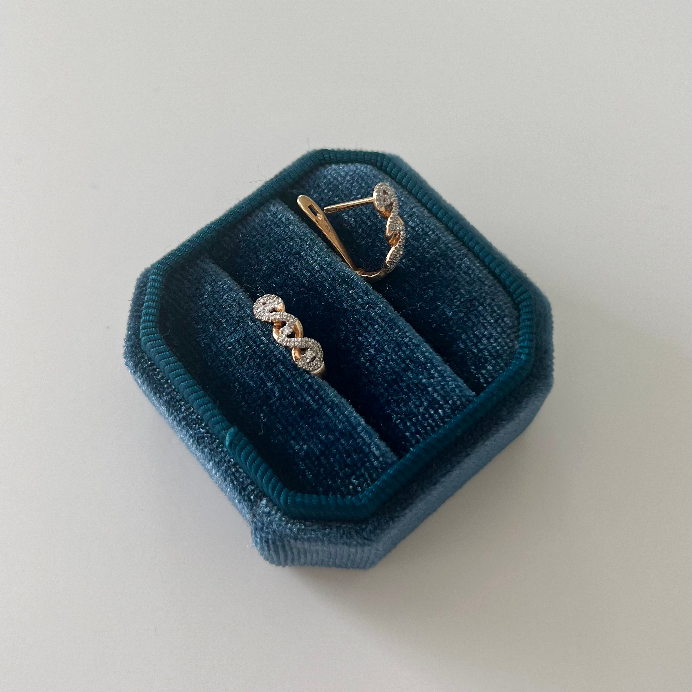 Boucles d'oreilles en Or Rose 18K avec Diamants